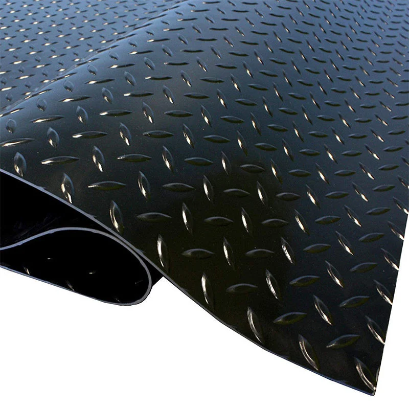 3-10mm Thickness Coin Pattern Rubber Mat with Penny Design Garage Rubber Sheet