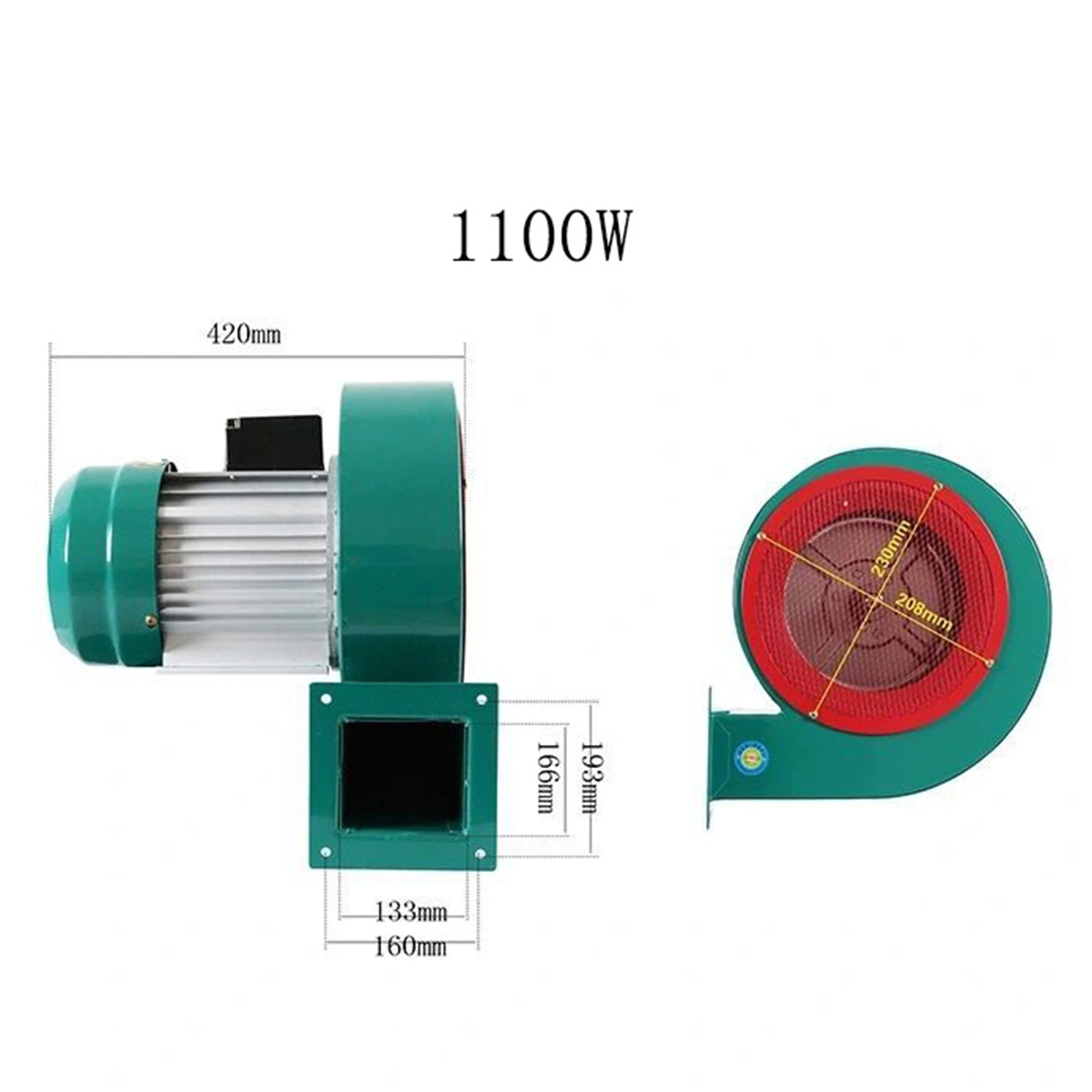 De entrada único impulsor de curvas hacia delante del ventilador de escape centrífugo de cocina