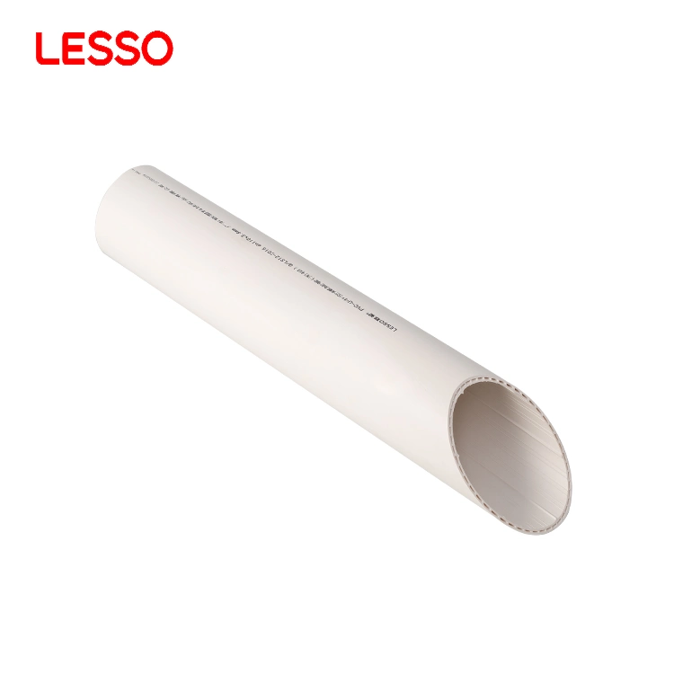 Lesso Factory Wholesale utilisé pour le débit d'eau en spirale de bâtiment élevé Silencieux tuyau de drainage PVC-U