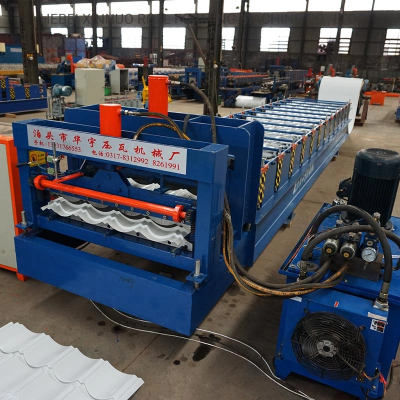 Xinnuo 828 Servo Motor High Speed Glazed Color Roof Tile Forming Machine