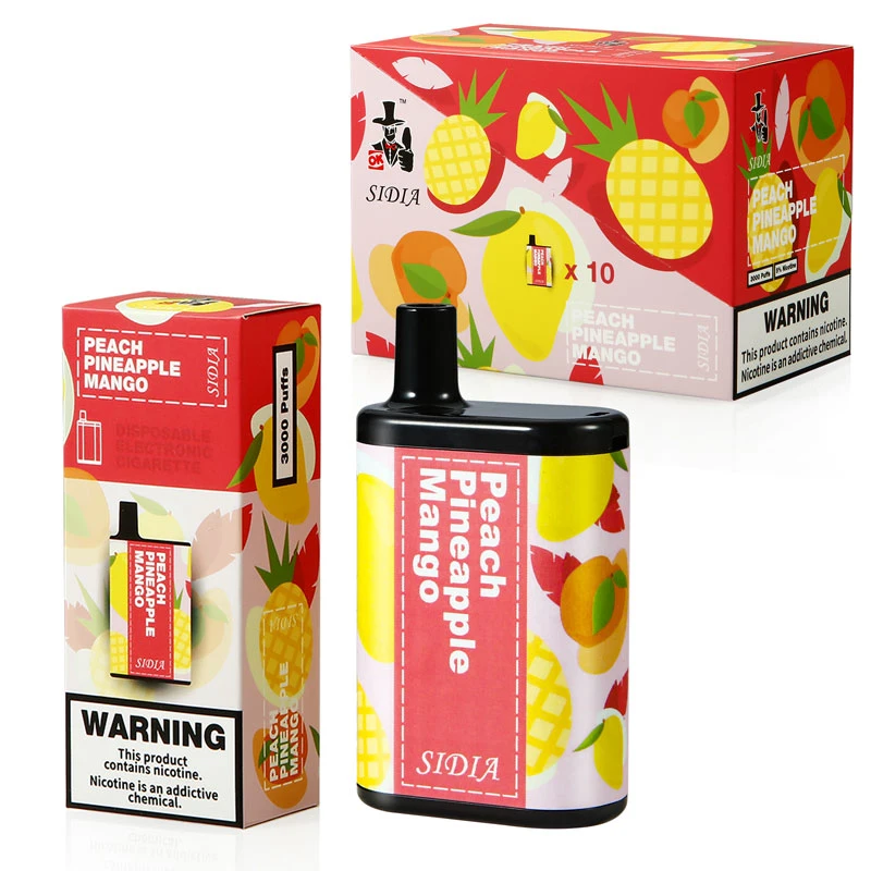 Wholesale Sidia 3000 Puffs Disposable Vape Mesh Coil of Peach Pineapple Mnago