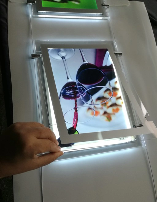 A4 A3 Crystal Poster Frame LED Sign Holder for Real Estate Window Hanging Display