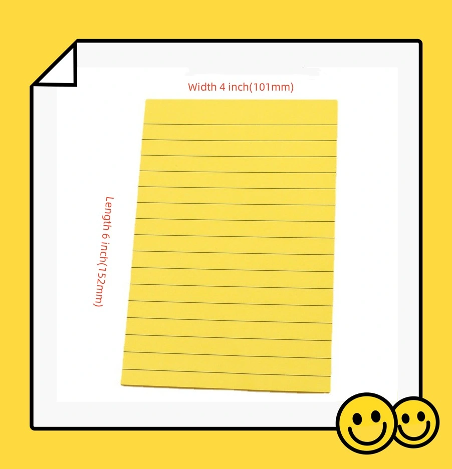 Self-adhesive Lined Sticky Notes, Memo Pads, Notepad 4*6 Inch 100 Sheets Strong Adhesive, Set for Office/School Supply&Office/School&Paper Stationery