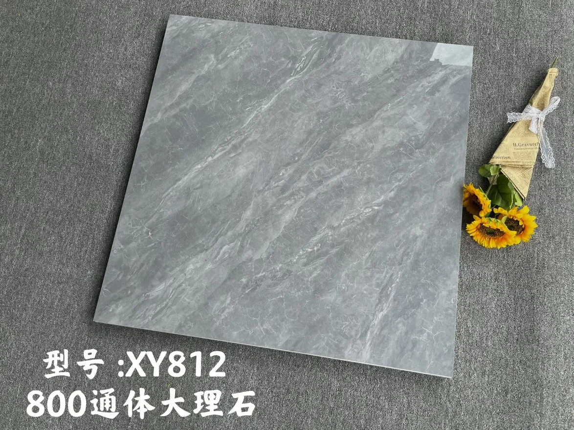 China Guangdong Ceramic Marble Floor Tile Living Room Modern Gray Floor Tile 800*800 Bedroom Brick Marble Tile Non-Slip Marble