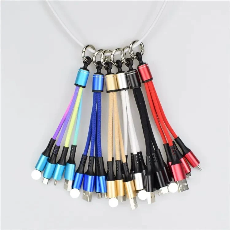 Custom Promotion Gifts Multifunction 3 in 1 USB Keychain Charging Cable for Android Micro USB, Lphone and Type C Mobile Devices