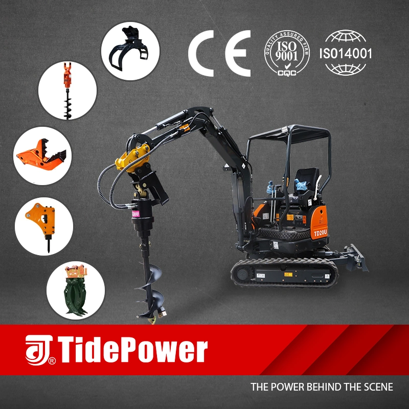 Td12 Tide Power Mini Excavator, 1 Ton Mini Excavator, 2 Tons Mini Excavator, 3 Tons Mini Excavator, 4 Tons Mini Excavator, Perkins Engine, Eaton Motor