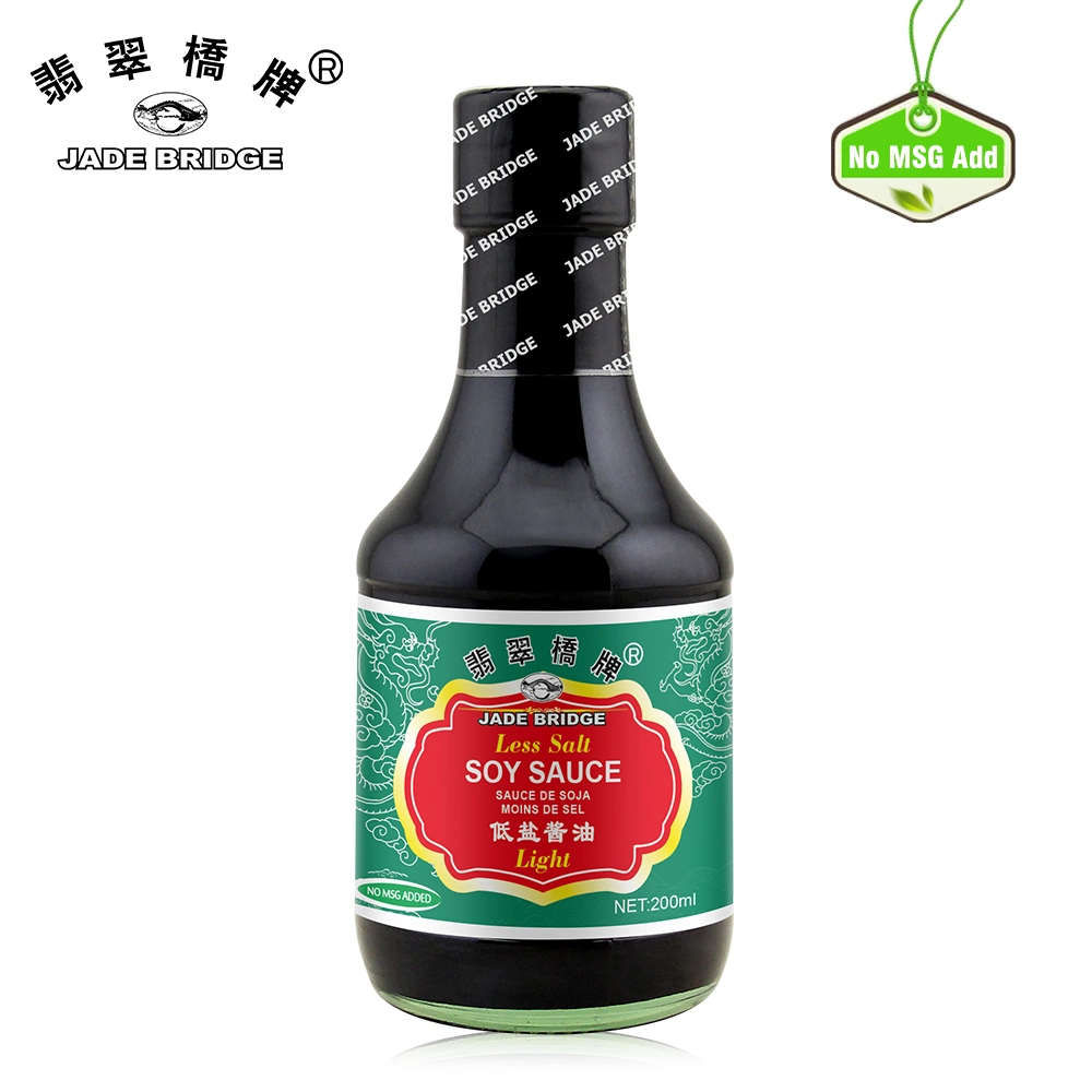 Traditional Less Sodium All-Purpose Seasoning Wholesale 200 Ml Jade Bridge Less Salt Light Soy Sauce