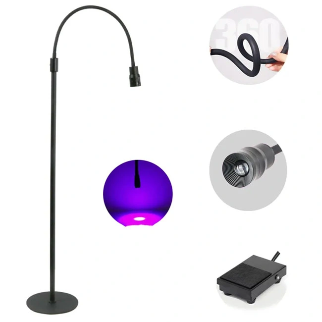 Logo Customized OEM Standing Flexible UV Lash Light LED Lamp Fix Eyelash Extension Glue 5W Light Spot Adjust