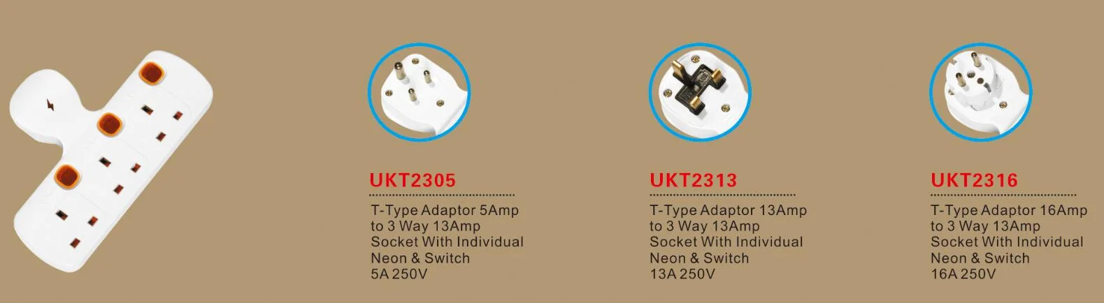 Commercial Standard Grounding OEM/Poka Italy Socket Extensions T-Type Multi Adaptor