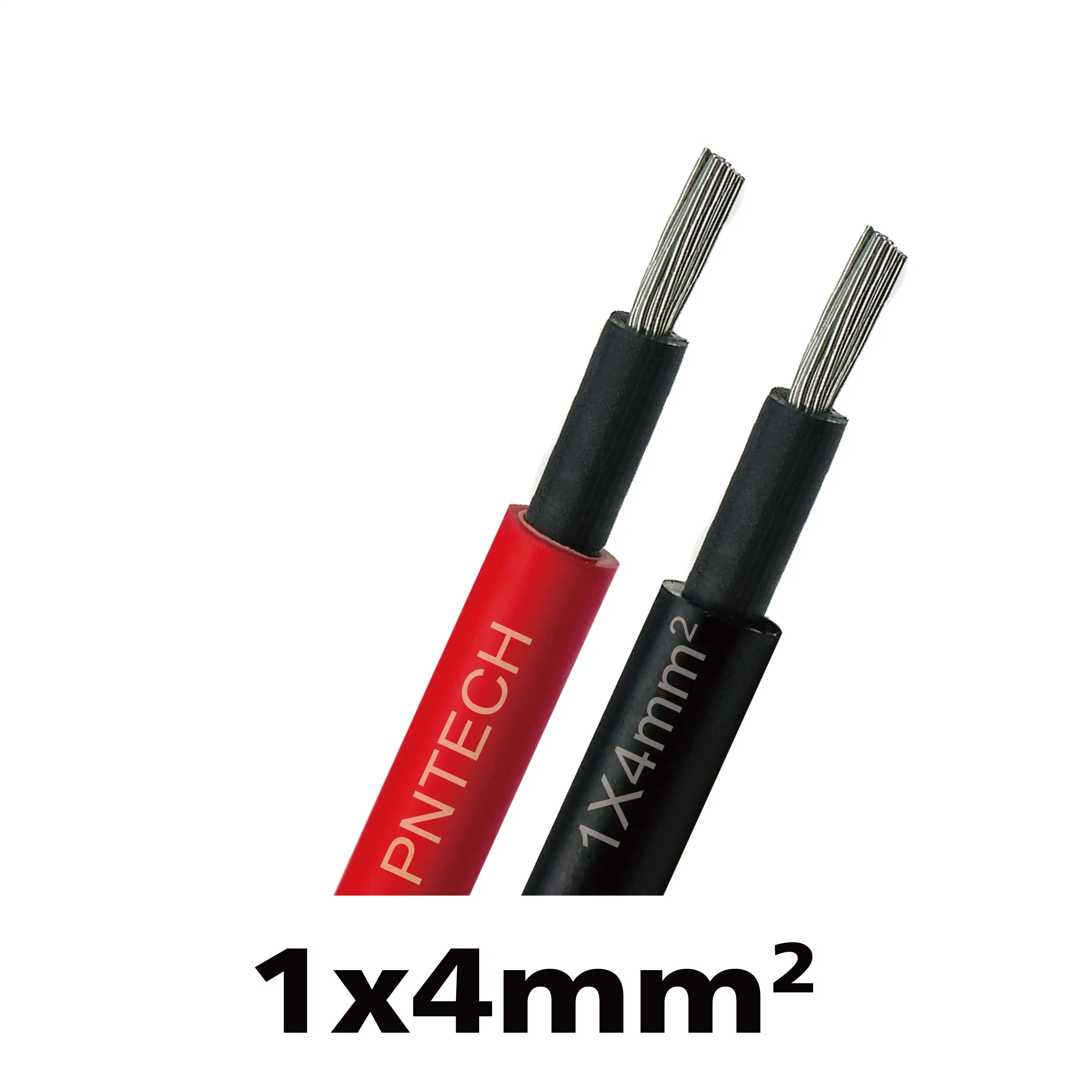 PV de cobre estañado Cable 1x4mm, rojo y negro H1Z2Z2-K TUV 1500V DC Solar Cables H1Z2Z2-K de 1X6 1X4 Conservas