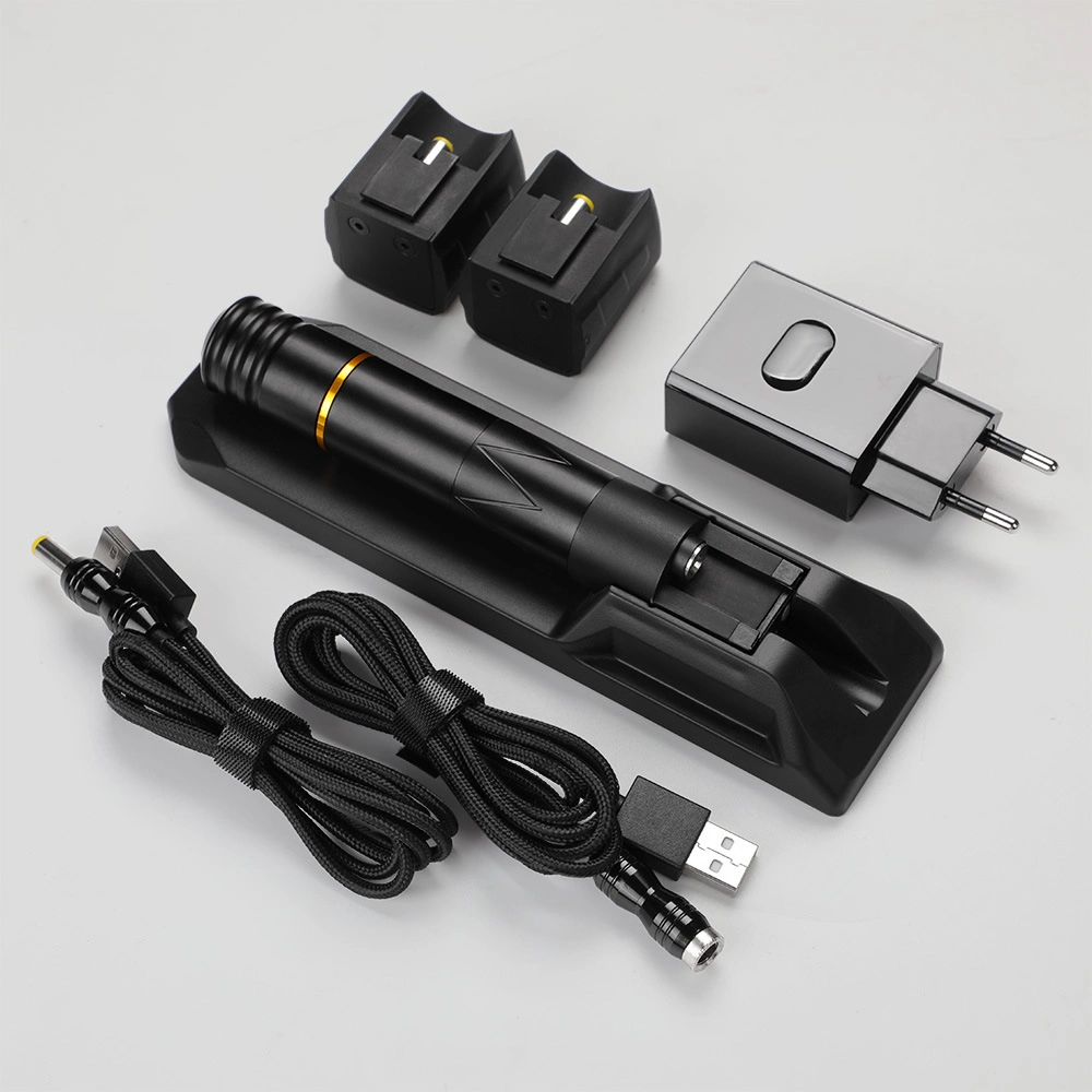 Factory Wholesale/Supplier Rechargeable Wireless Tattoo Machine Pen Set with Battery