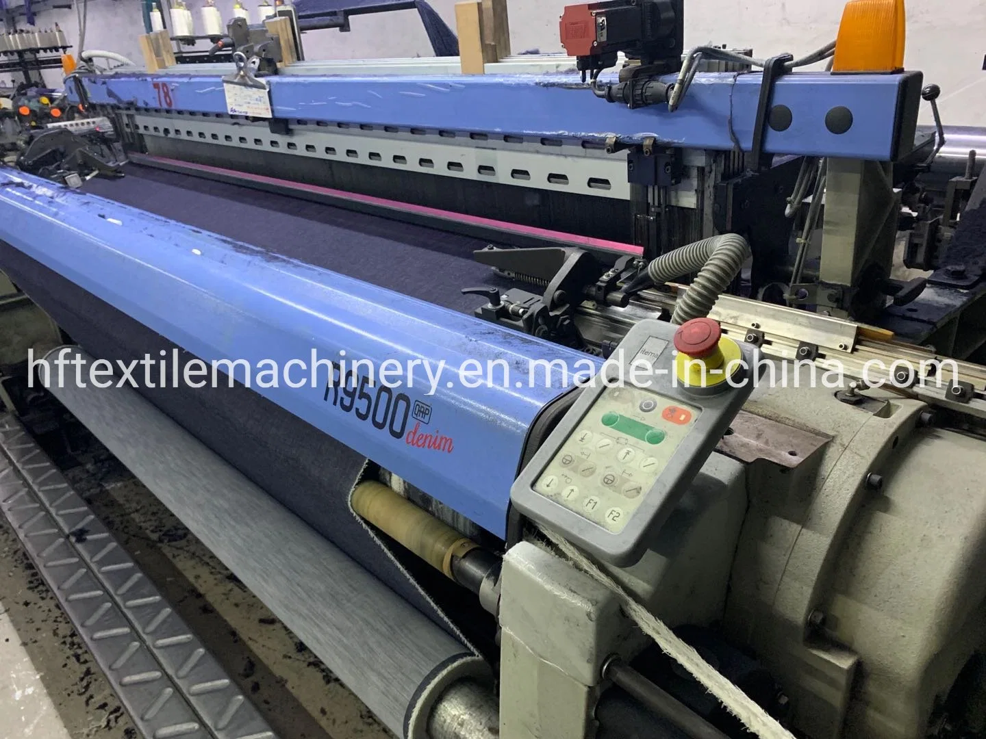 Woven Denim Fabric Cloth Used Weaving Loom Itema R9500 230cm Rapier Loom Italy Width Year 2017