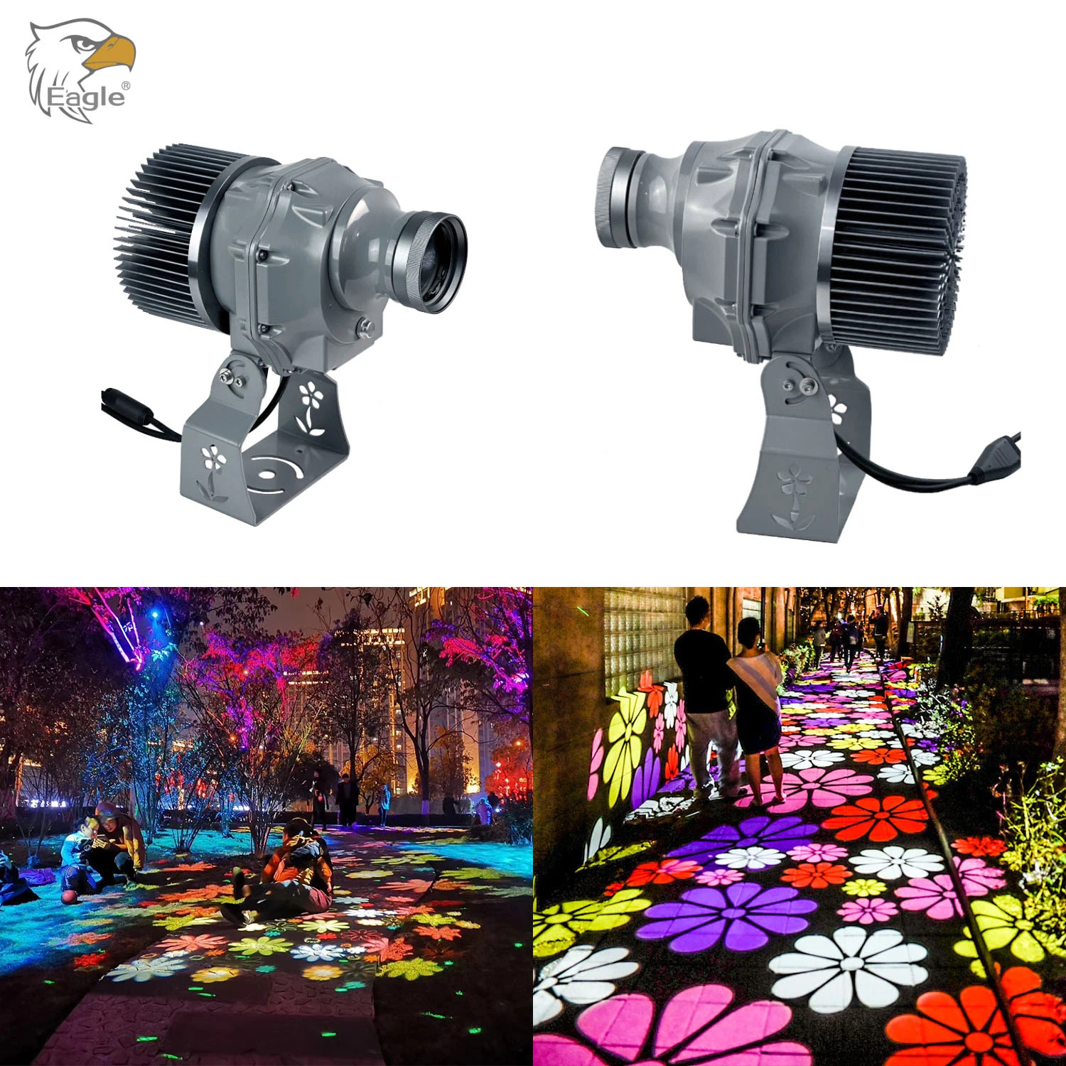 LED 80W Outdoor 1~5PCS Gobo Projector IP65 for Street and Park Landscape Lighting