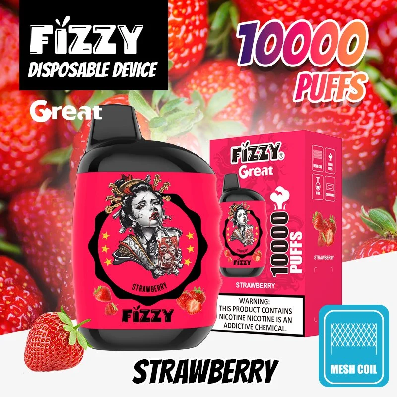 Одноразовая катушка Fizzy Great 10000 Puff Mesh типа C для одноразового использования E Прикуриватель