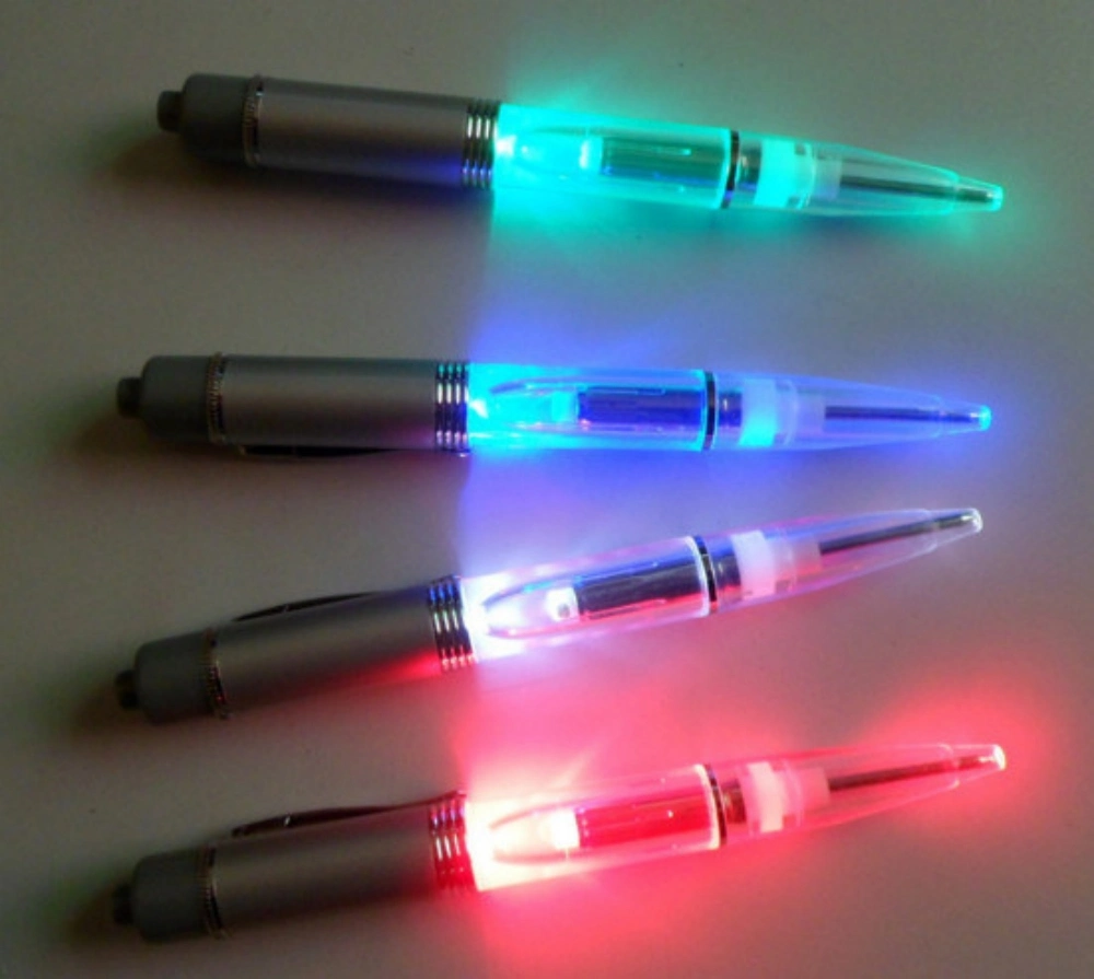 قلم حبر كروي من OEM مع ضوء LED لهدية العرض الترويجي