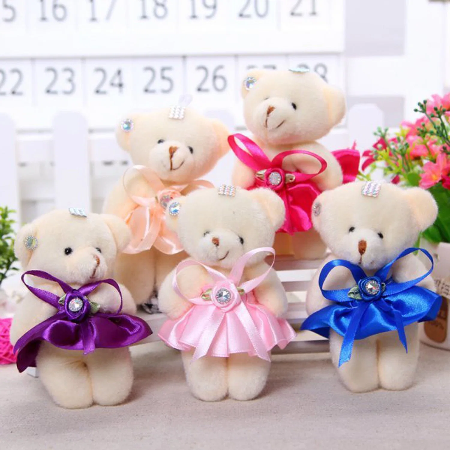 Mini Bear Stuffed Animal Bulk Assorted Wedding Plush Toys for Birthday Cake Wedding Decorations Party Favors Supplies