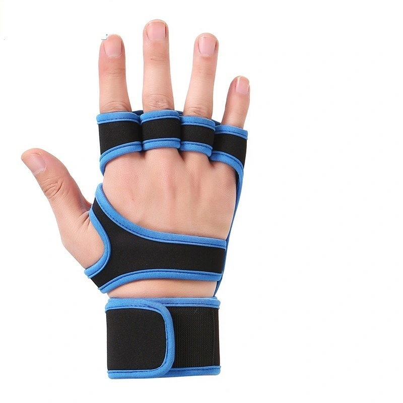 Silicone Padding Cross Training Gloves with Wrist Support for Fitness Bl16807