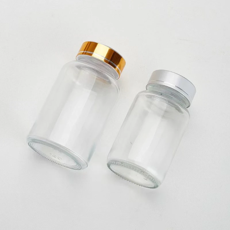 200ml 250ml 300ml 400ml 500ml Clear Wide Mouth Glass Capsule Bottle