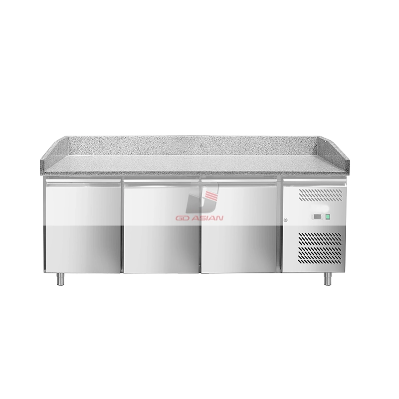 Acero inoxidable Equipo Comercial Cocina 3 Puerta Chiller Pizza Counter