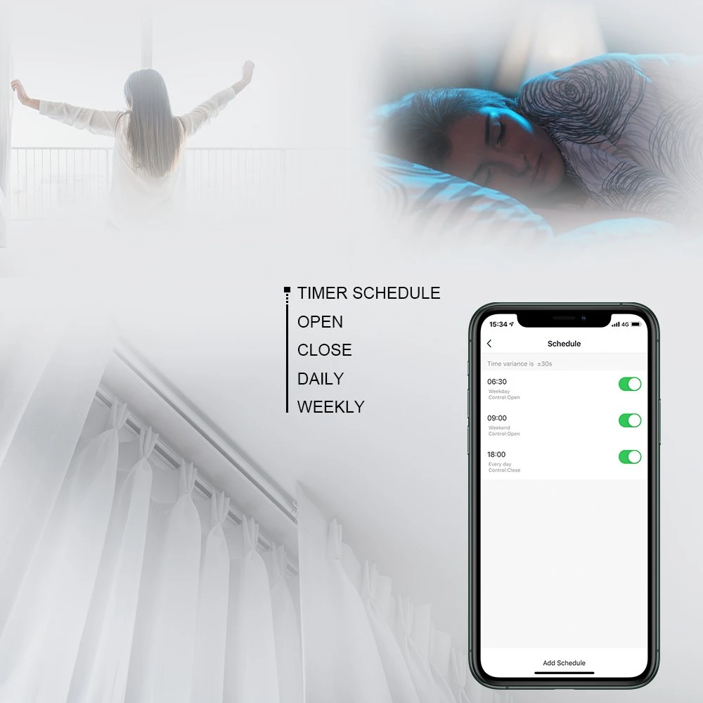 Sistema de domótica motores eléctricos con mando y control de teléfono de barra de cortina