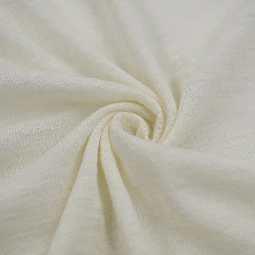 Knitted Jersey Merino Wool High quality/High cost performance  Natural White Single 100% Jersey Fabric for Cloth