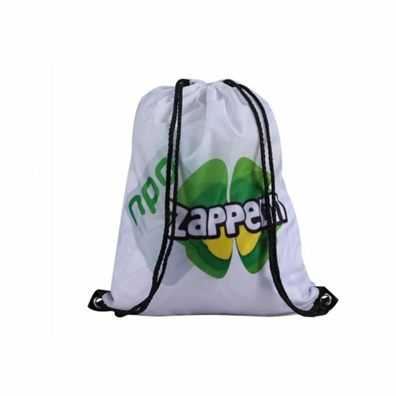 Moda promocional personalizado reciclado Tejido de poliéster 210D de la escuela Cordón Mochila mochila