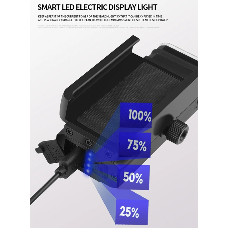 Luz multifunções para bicicleta com suporte para telefone bicicleta de destaque tipo C Lâmpada