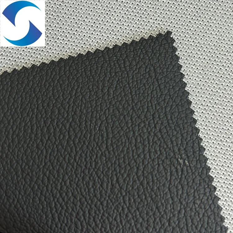 0.8mm Soft Feeling Colourful Litchi Grain Knitting Backing PVC Leather Roll Artificial Leather for Car Seat Cover