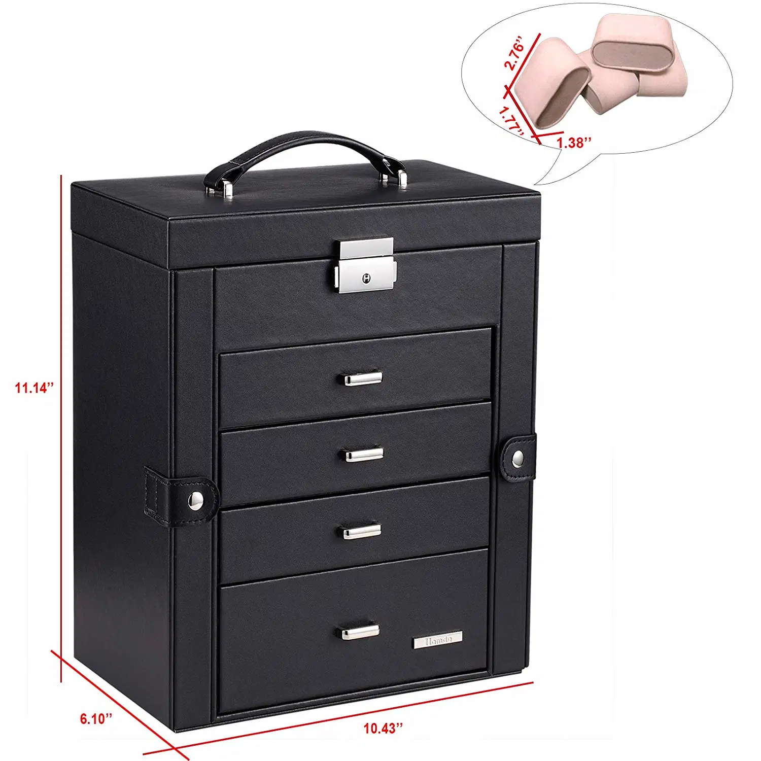 Schwarz Weiß OEM Reise Schmuck Box Organizer Faltbarer eleganter Schmuck Aufbewahrungskoffer