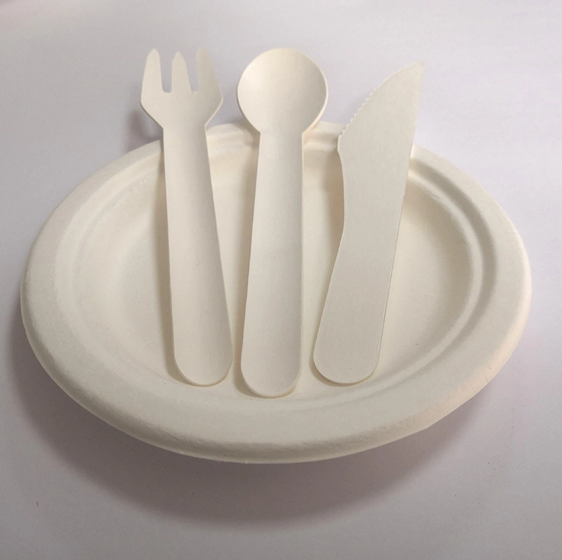 100% Compostable Plastic Free Paper Knife and Fork Eco Source Biodegradable Tableware