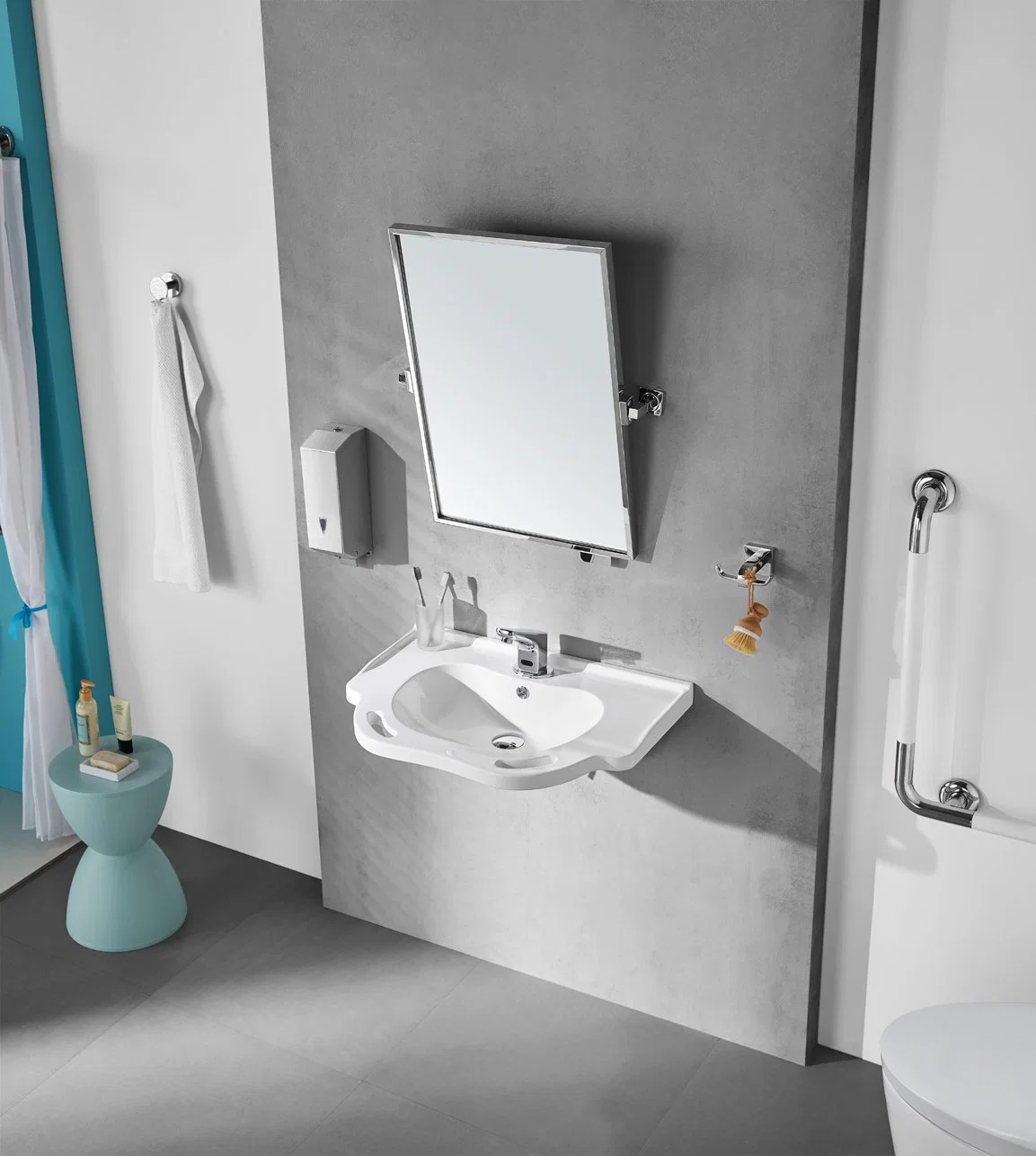 Bathroom Accessory Wall-Mounted Mirror for Disable (Adjustable Angle)