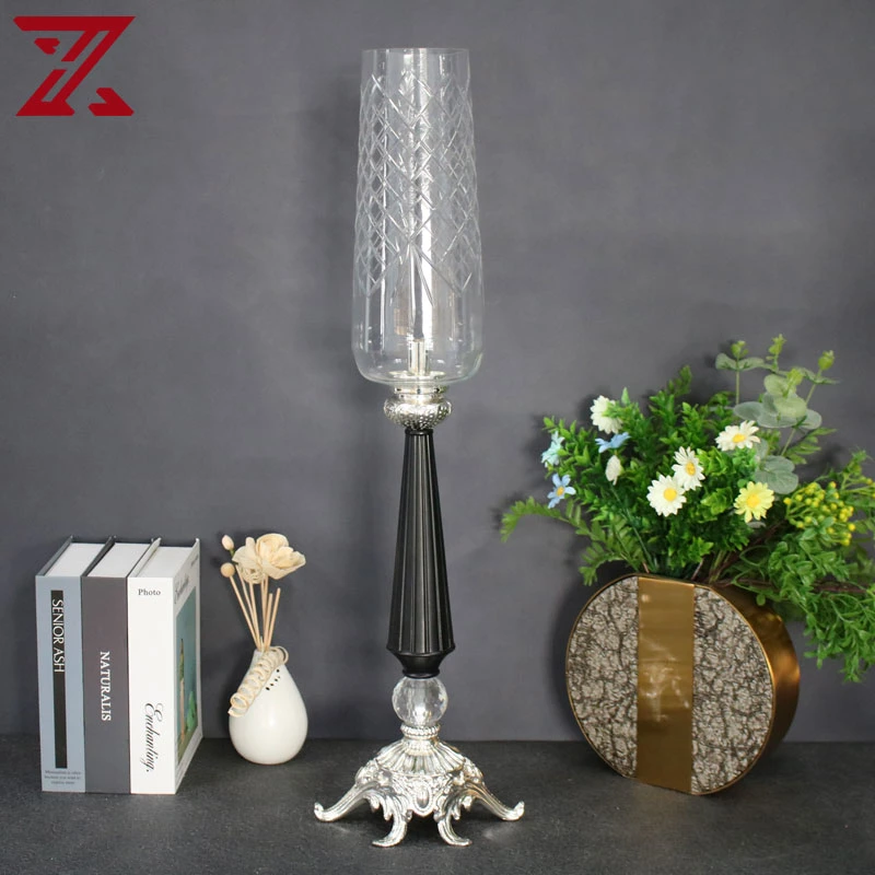 Minimalist Metal Silver Claw Shaped Base Clear Glass Vase Candle Stand for Wedding Centerpiece