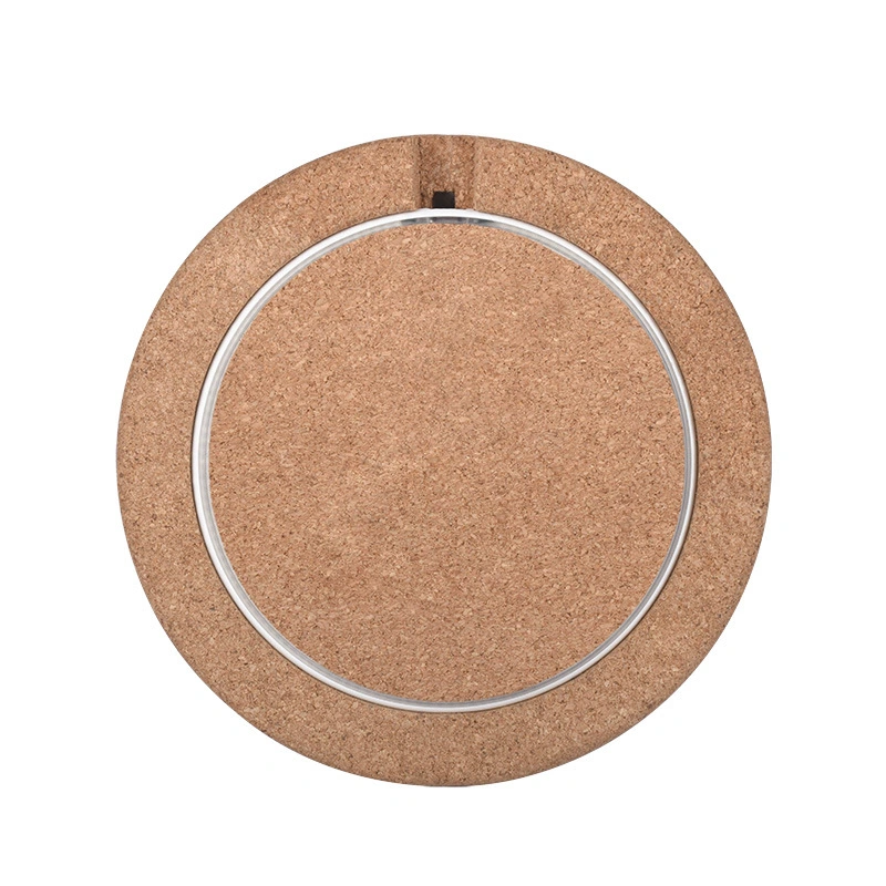 Nouveau téléphone portable ultra-fin de bureau 15W Wmbedded Cork rond sans fil Chargeur