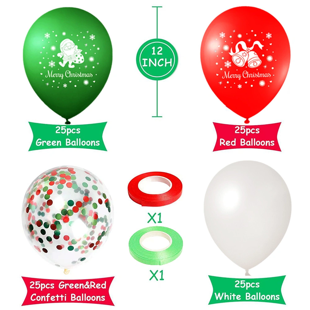 Wholesale/Supplier 100PCS Christmas Latex Balloon Set Merry Christmas Party Decoration 12 Inch Sequin Balloons