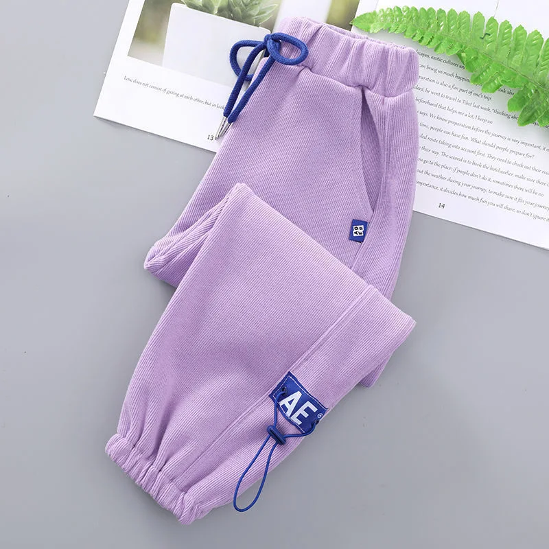 Girls&prime; Autumn Sweatpants 2022 New Thin Cotton Children&prime; S Casual Sweatpants Medium and Large Girls&prime; Loose Legged Trouserssports Wear