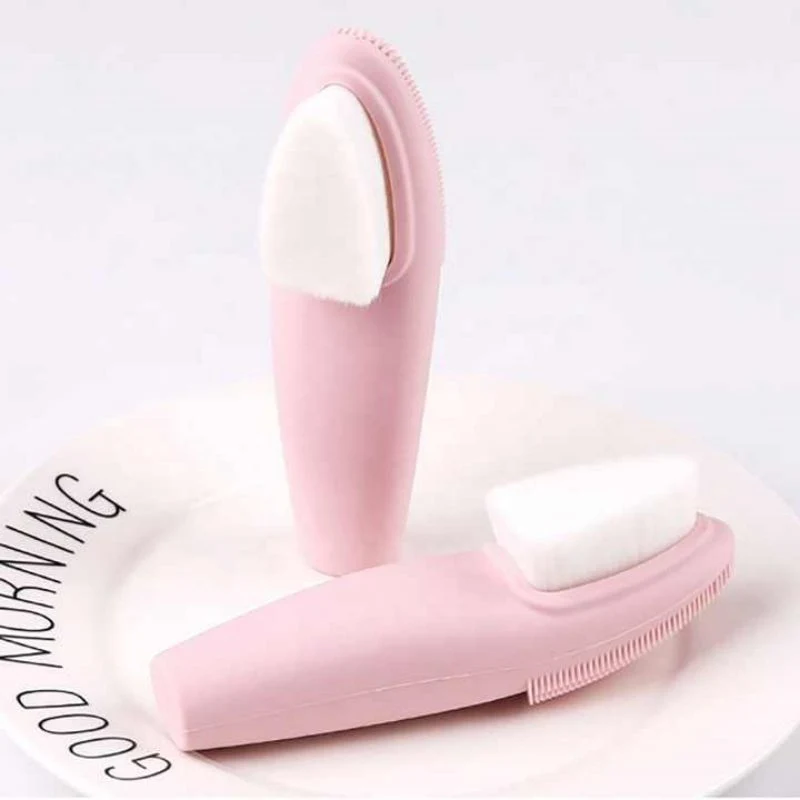 New Arrivals Double-Sided Silica Gel Cleanser Hand Wash Brush Silicone Cosmetics Makeup Cleansing Brush