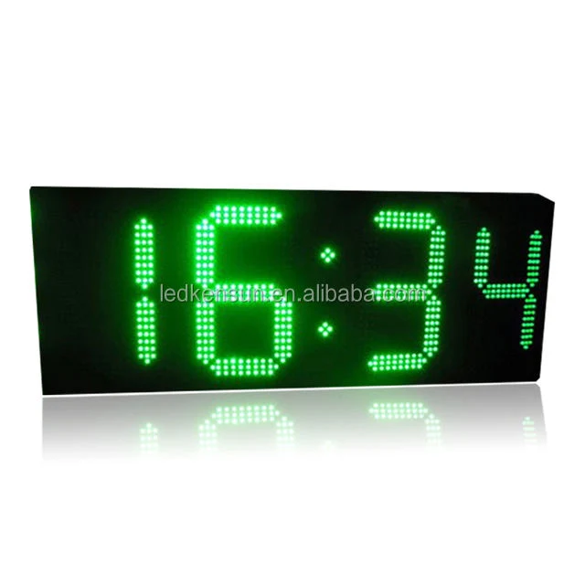 GPS Digital LED Clock Sign 12 polegadas temperatura única a cores Visor LED de lado duplo para exterior