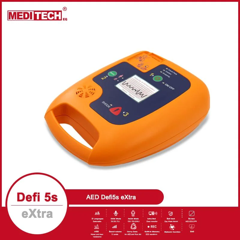 Automated External Defibrillator Defi5s Extra with Screen, Child Mode and Changeable Language