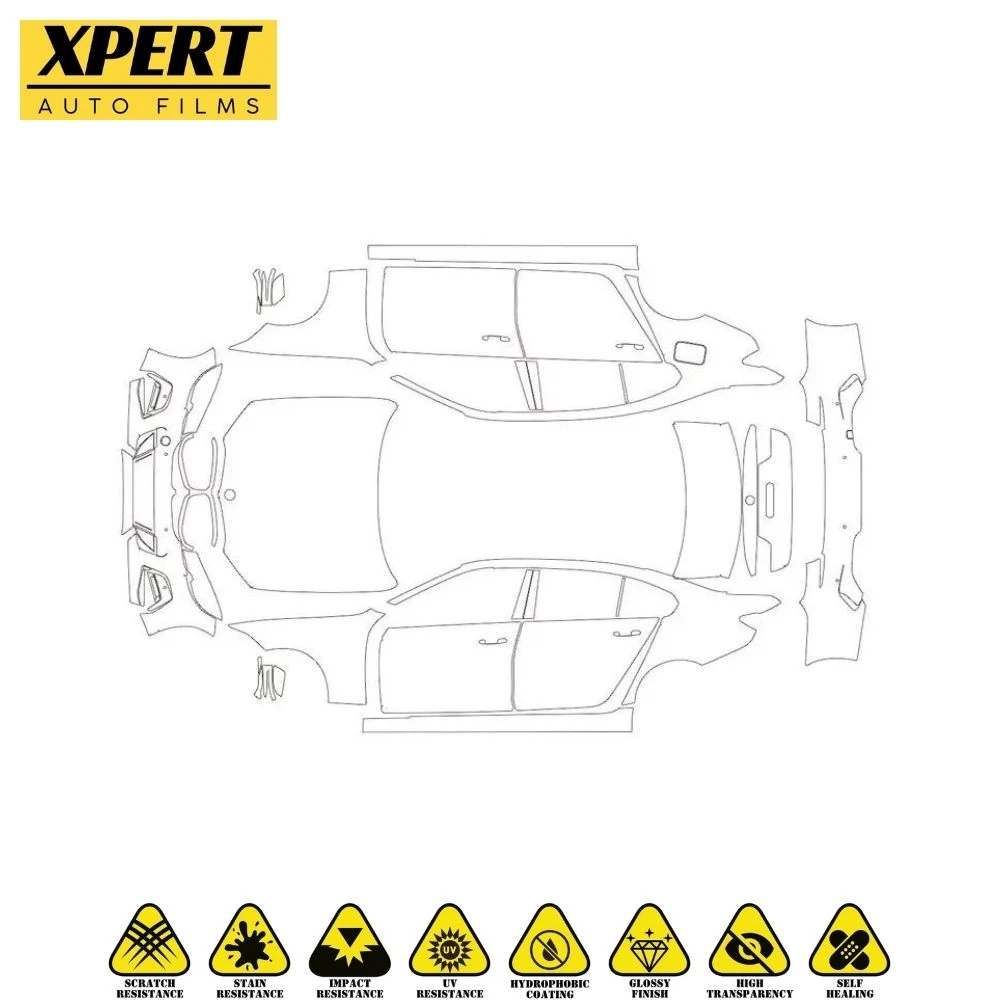 Acabamento mate resistente à abrasão hidrófoba e a riscos em TPU Car Película transparente de proteção da pintura do sutiã de proteção para veículos automóveis PPF