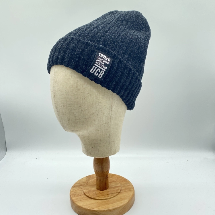 L'hiver hommes mâle coton Mélange chaud acrylique Blur Beanie chapeaux Sports plaine tricoté en réfléchissant personnalisé Dobby Thc Tissu de style