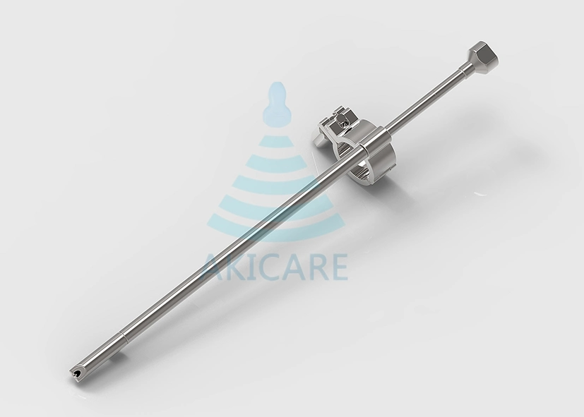 Guía de aguja para biopsia de metal de acero inoxidable GE RIC5-9-D.