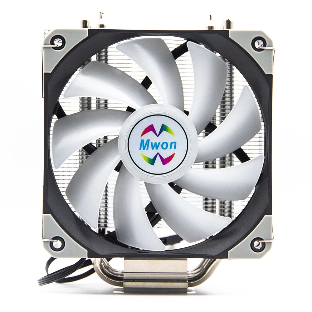 Dissipateur pour processeur Mwon avec 1 ventilateur de refroidissement CC et aluminium Ailettes et 5 tuyaux de chauffage en cuivre pour PC