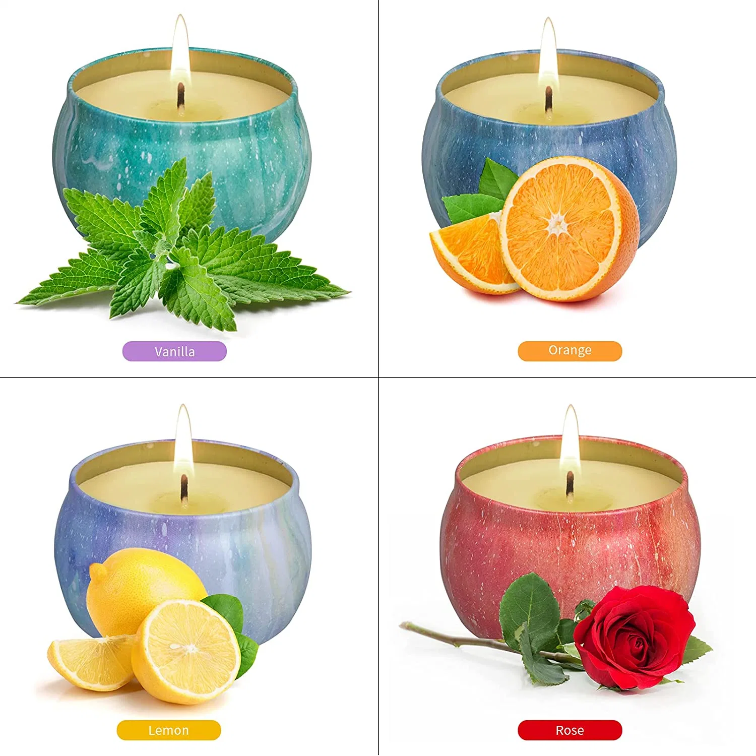 Velas perfumadas Regalo para mujeres Aromoterapia vela con fuerte fragancia Aceites esenciales para el alivio del estrés o cumpleaños de Navidad