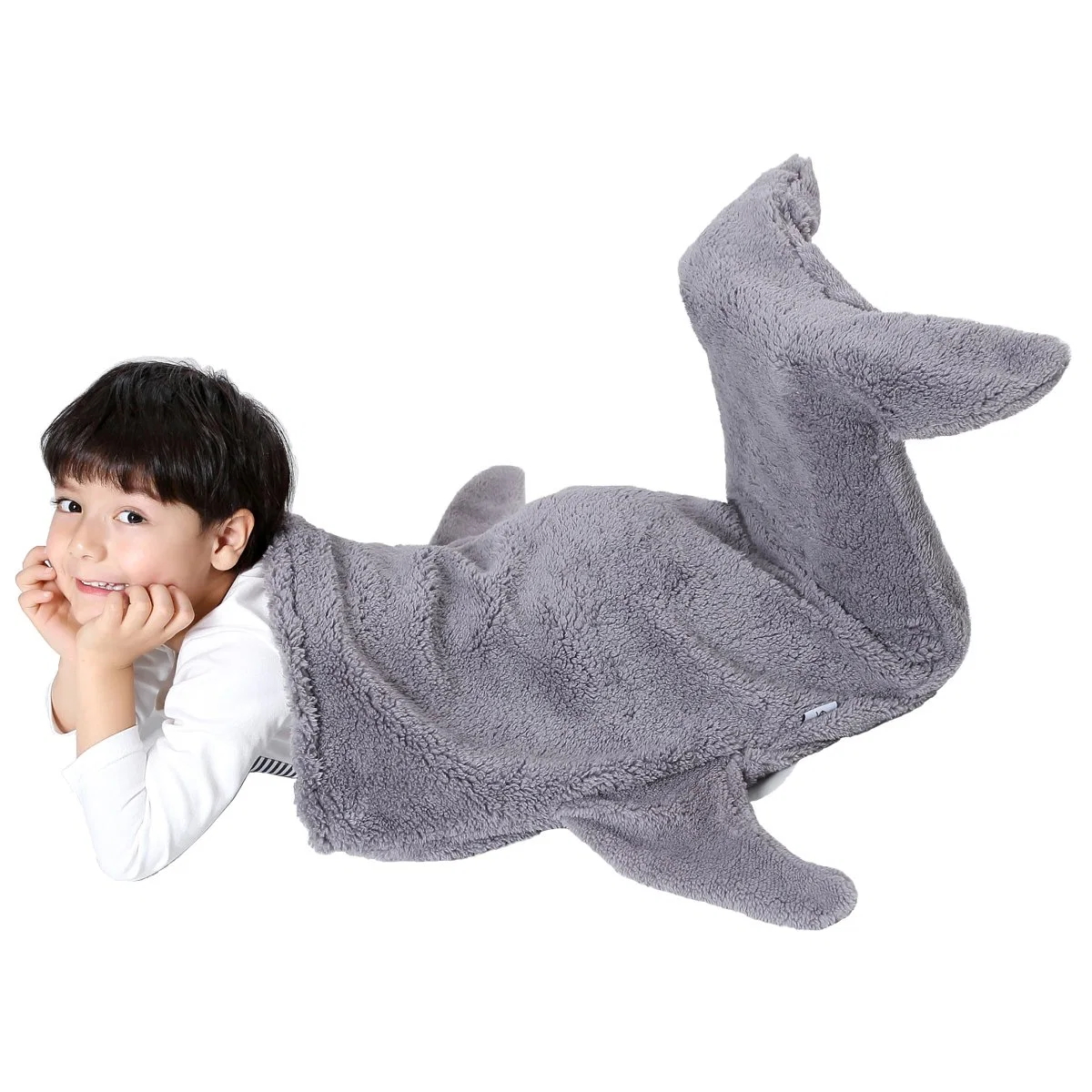 En laine polaire polyester coton doux requin en peluche Animal marionnette Couverture personnalisée