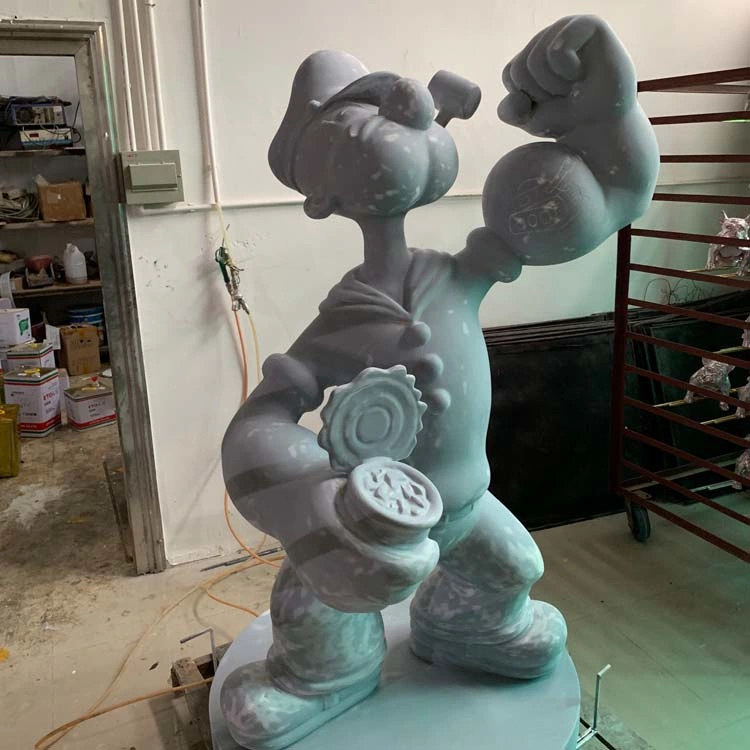 Personalizar Popular Tamaño de vida Popeye Estatua Popeye de acero inoxidable pulido Popeye Para decoración