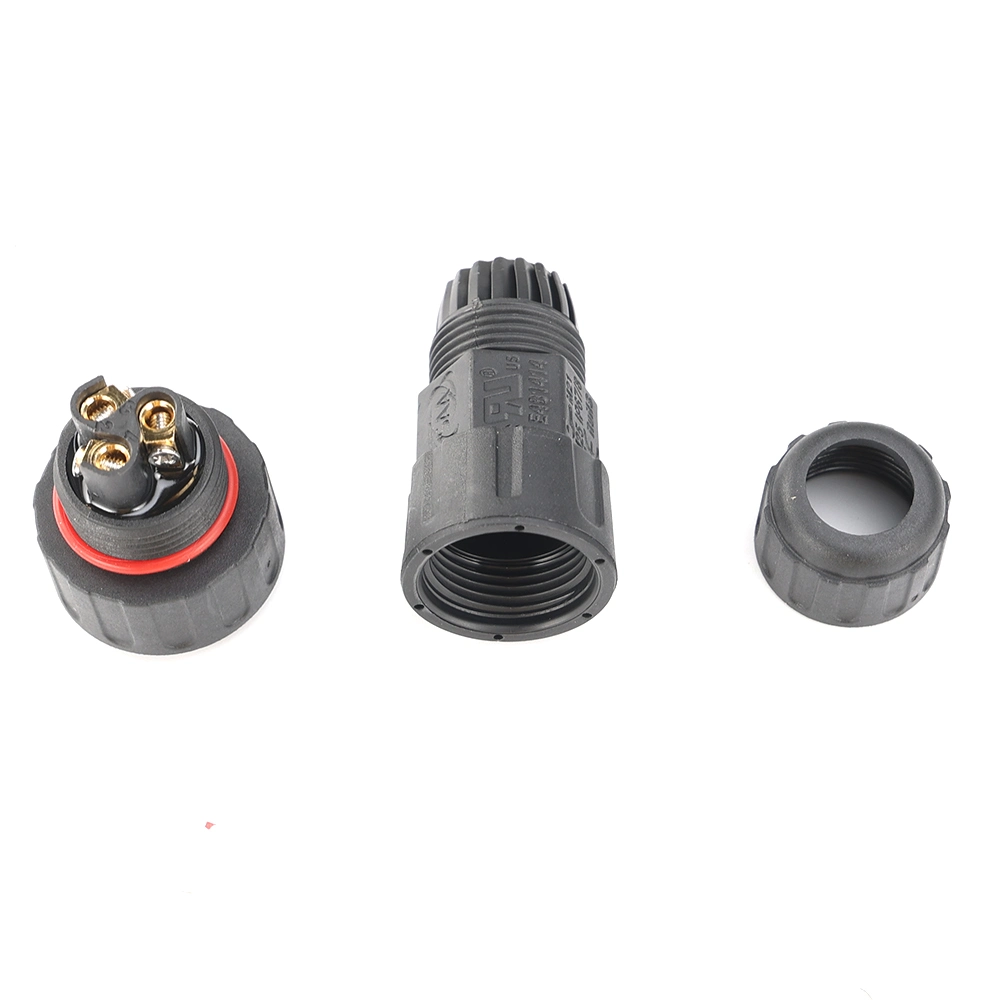 M25 3 Pole Locking Field Assemble Waterproof Male Connector