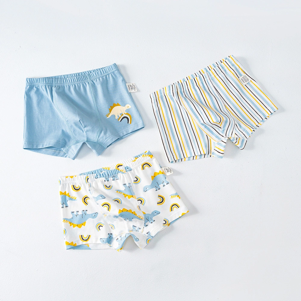 Children's Underwear Cotton Breathable Thin Boxers Cartoon Printed Boxers Boys Three-Piece Underpants