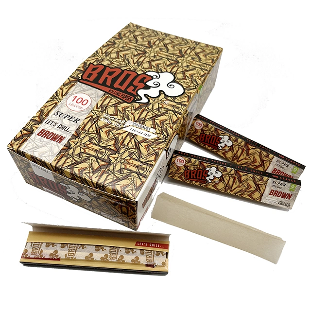 Bros Brown Rolling Paper Papel sin blanquear Tamaño King Size Bros Rolling Paper 100L (110*44mm)