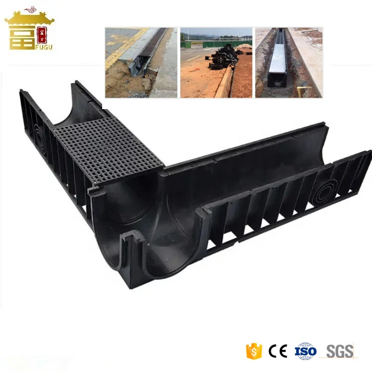 Different Size Driveway Rain Water Plastic Trench Drain with Cover