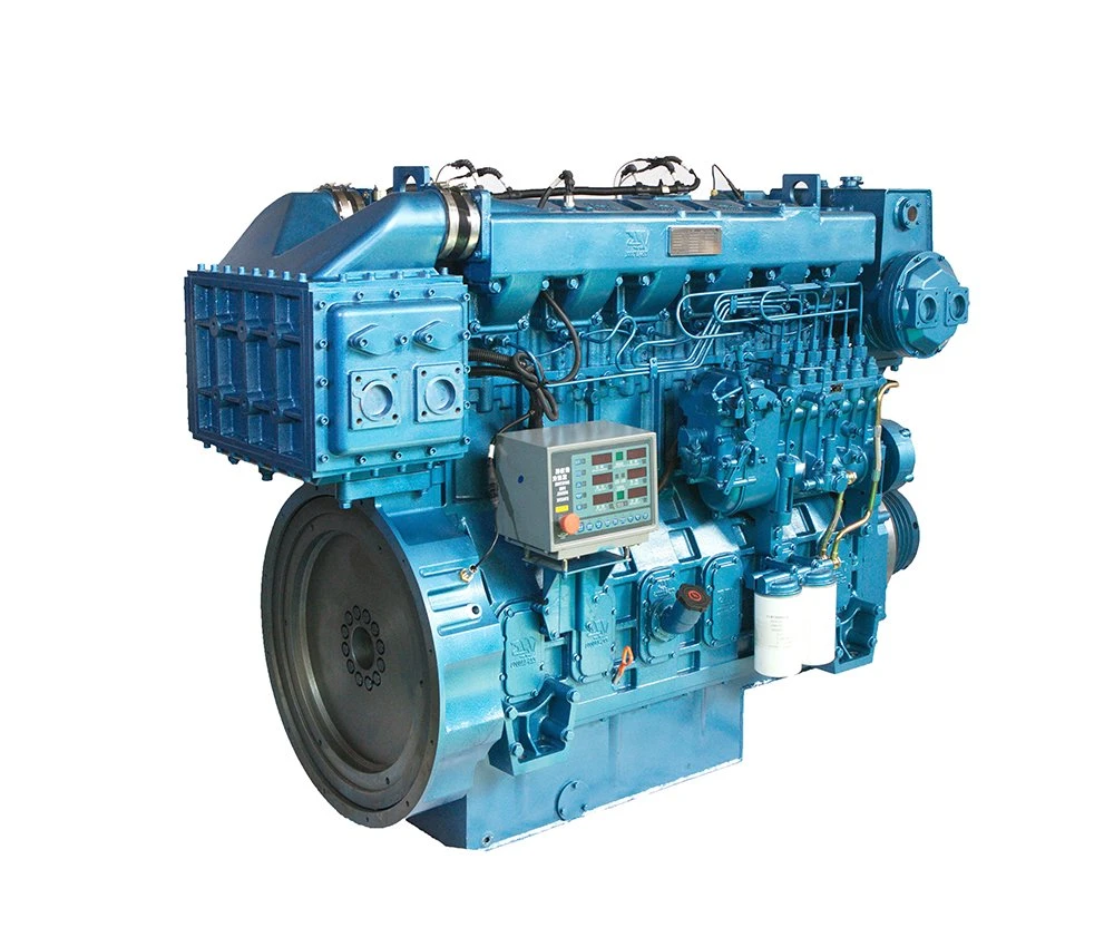 Moteur diesel marin Shanghai Dongfeng 601HP 1200rpm 6z25c750 développé indépendamment pour bateau.